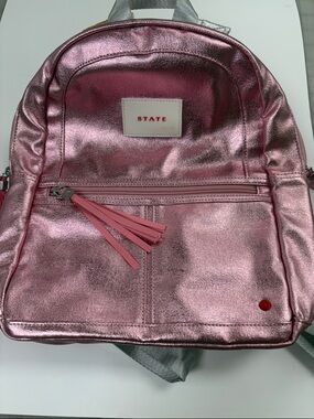 STATE Metallic Pink Mini Backpack